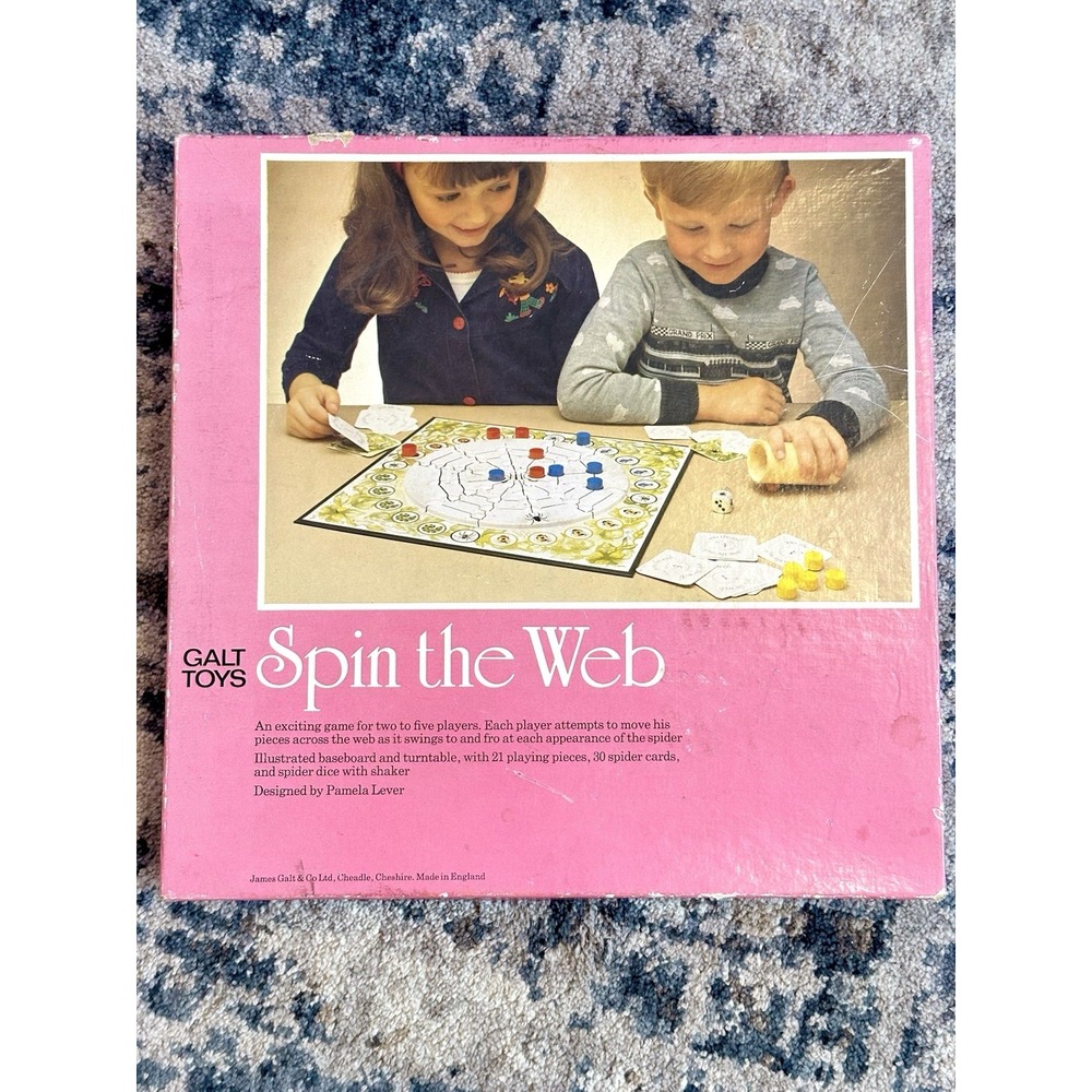 Vintage Board Game Galt Toys Spin The Web 2-5 Players Complete Set Original